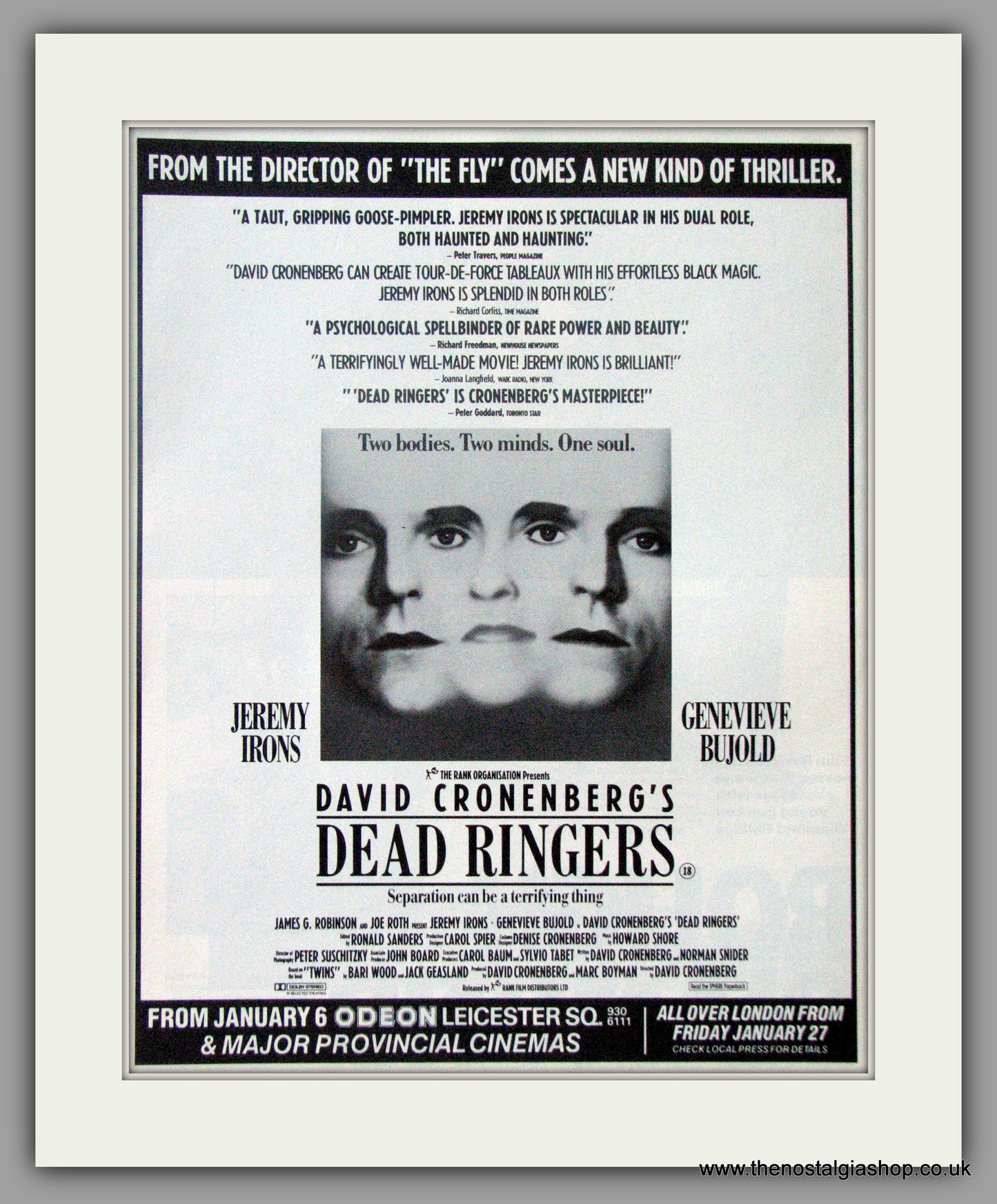 Dead Ringers David Cronenberg . Original advert 1989 (AD50684)