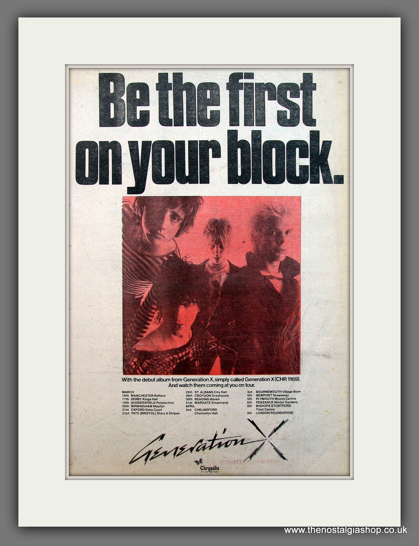 Generation X On Tour. Original Vintage Advert 1978 (ref AD13475)
