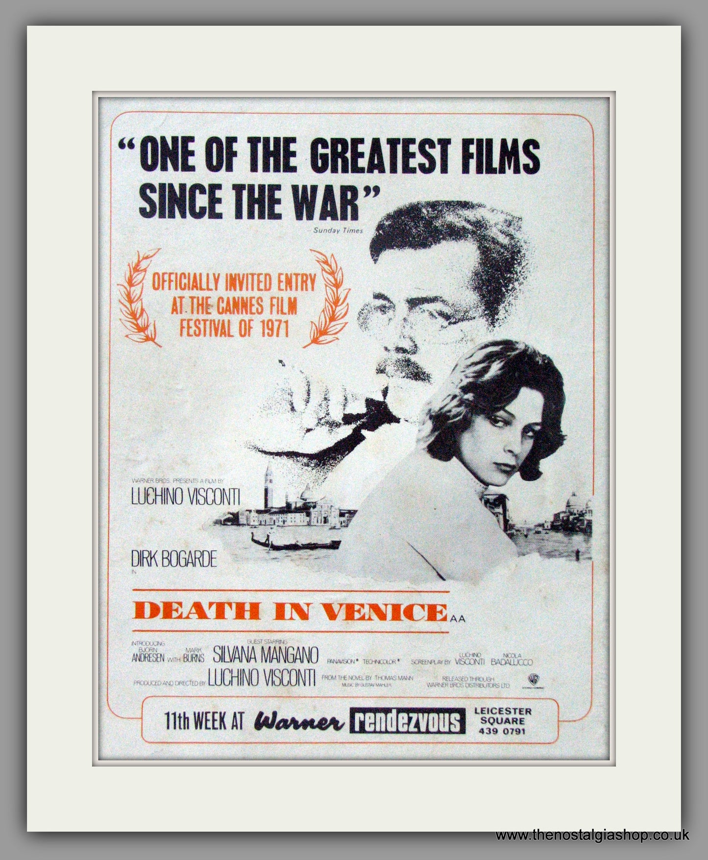 Death In Venice. Original advert 1971 (AD50687)