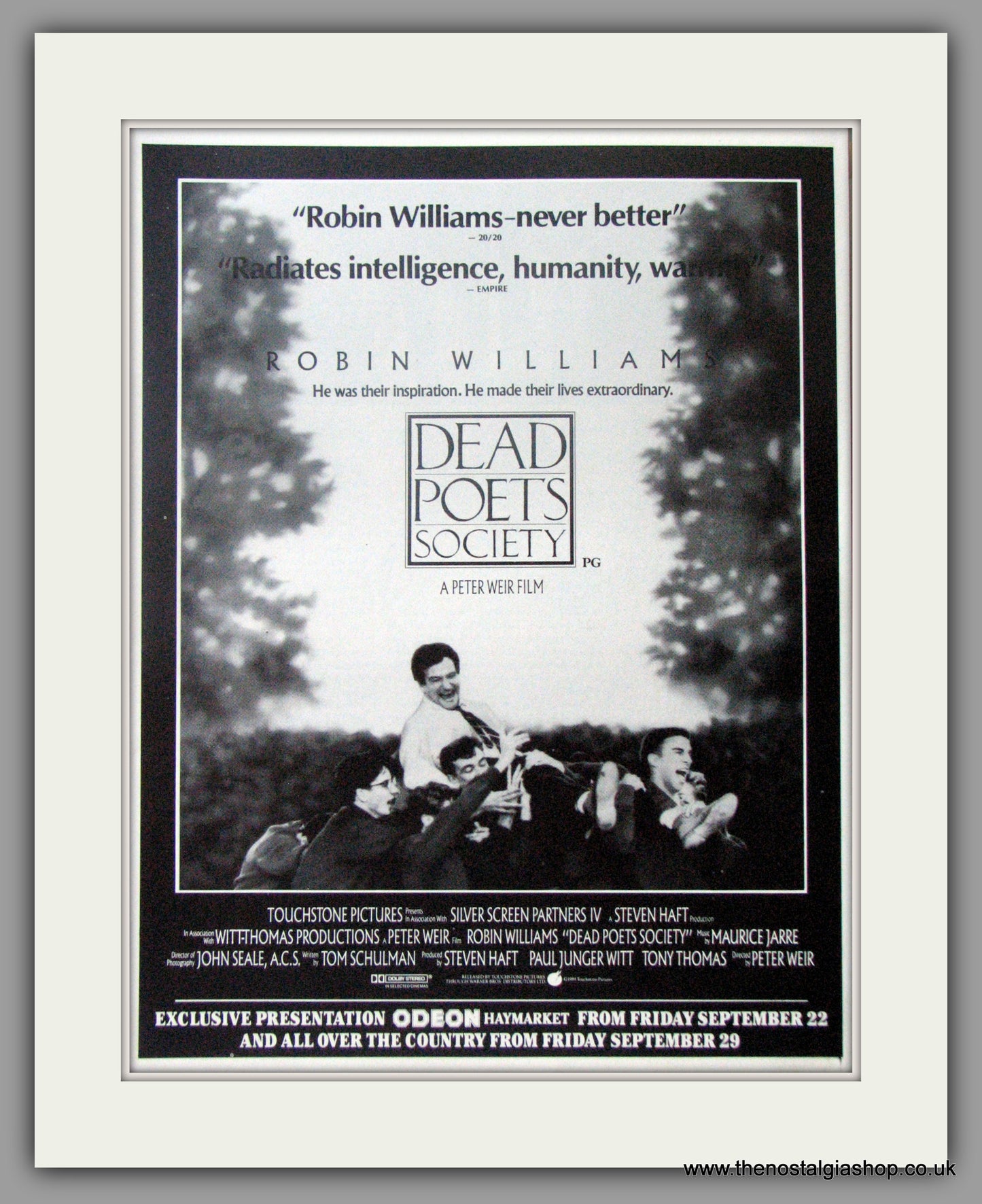 Dead Poets Society. Original advert 1989 (AD50690)