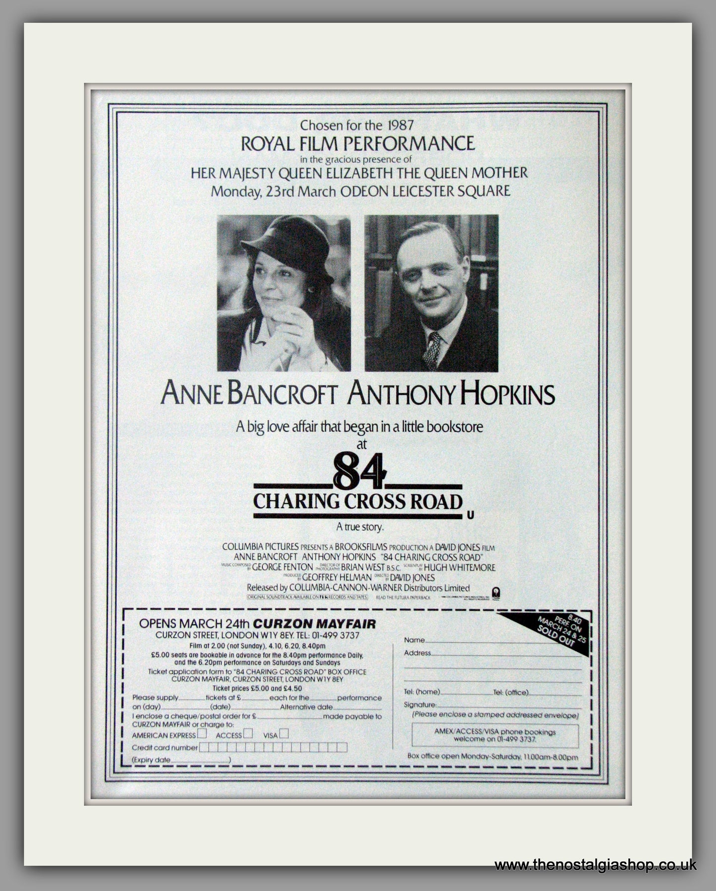 84 Charing Cross Road. Original Advert 1987  (AD50728)