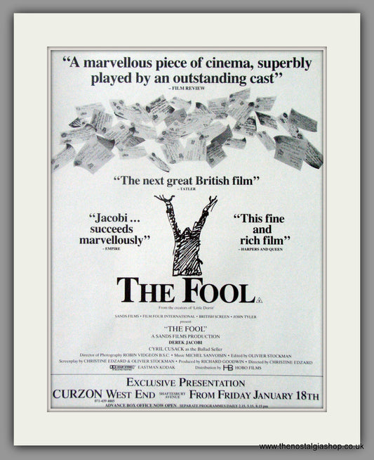 Fool (The). Original Advert 1991  (AD50736)