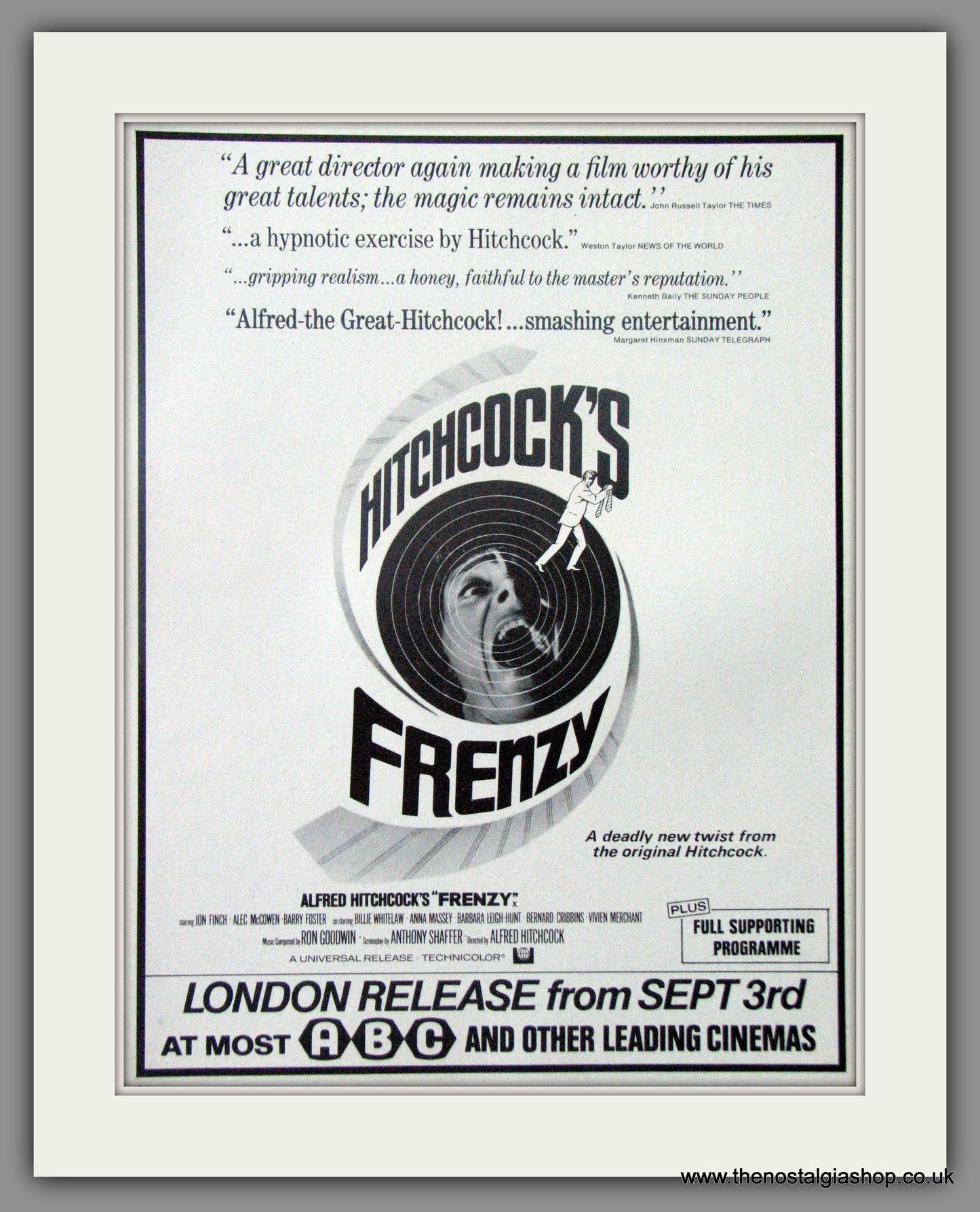 Frenzy Hitchcock. Original Advert 1972  (AD50757)