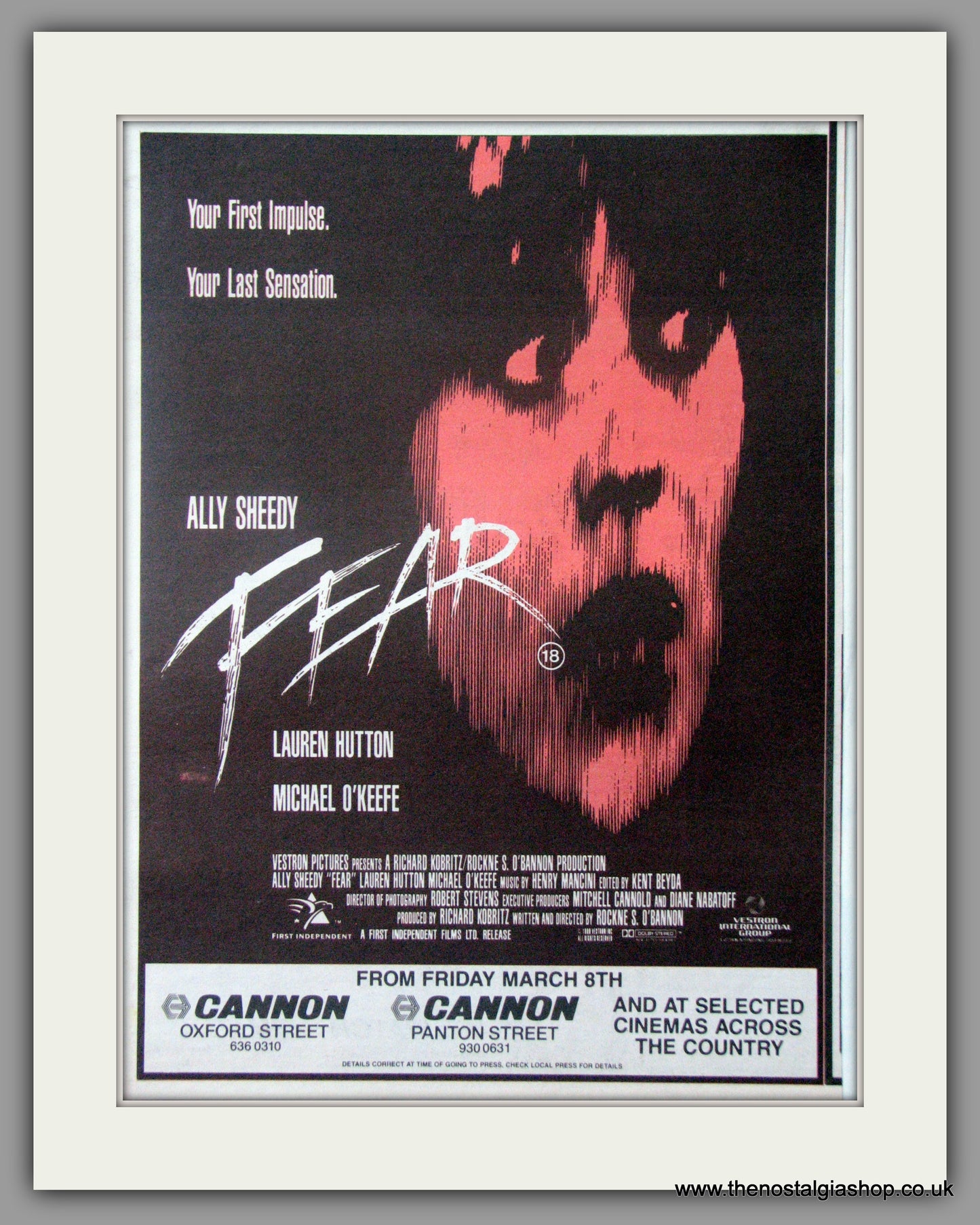 Fear. Original Advert 1991 (ref AD50776)