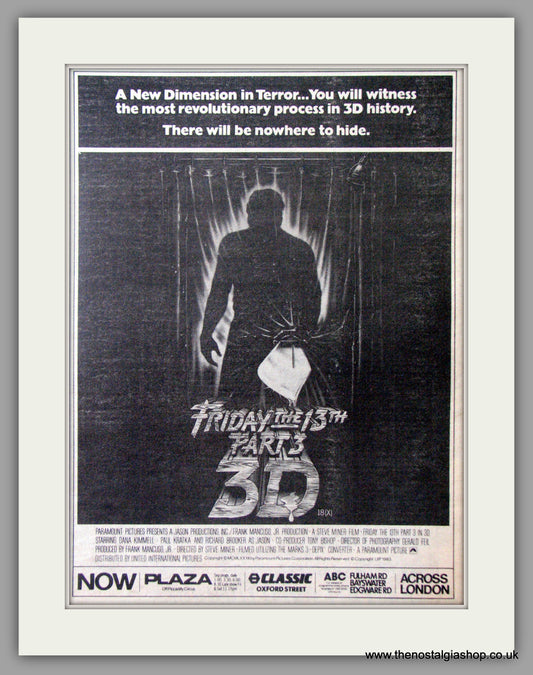 Friday The 13th Part 3 3D. Original Advert 1979 (ref AD50782)