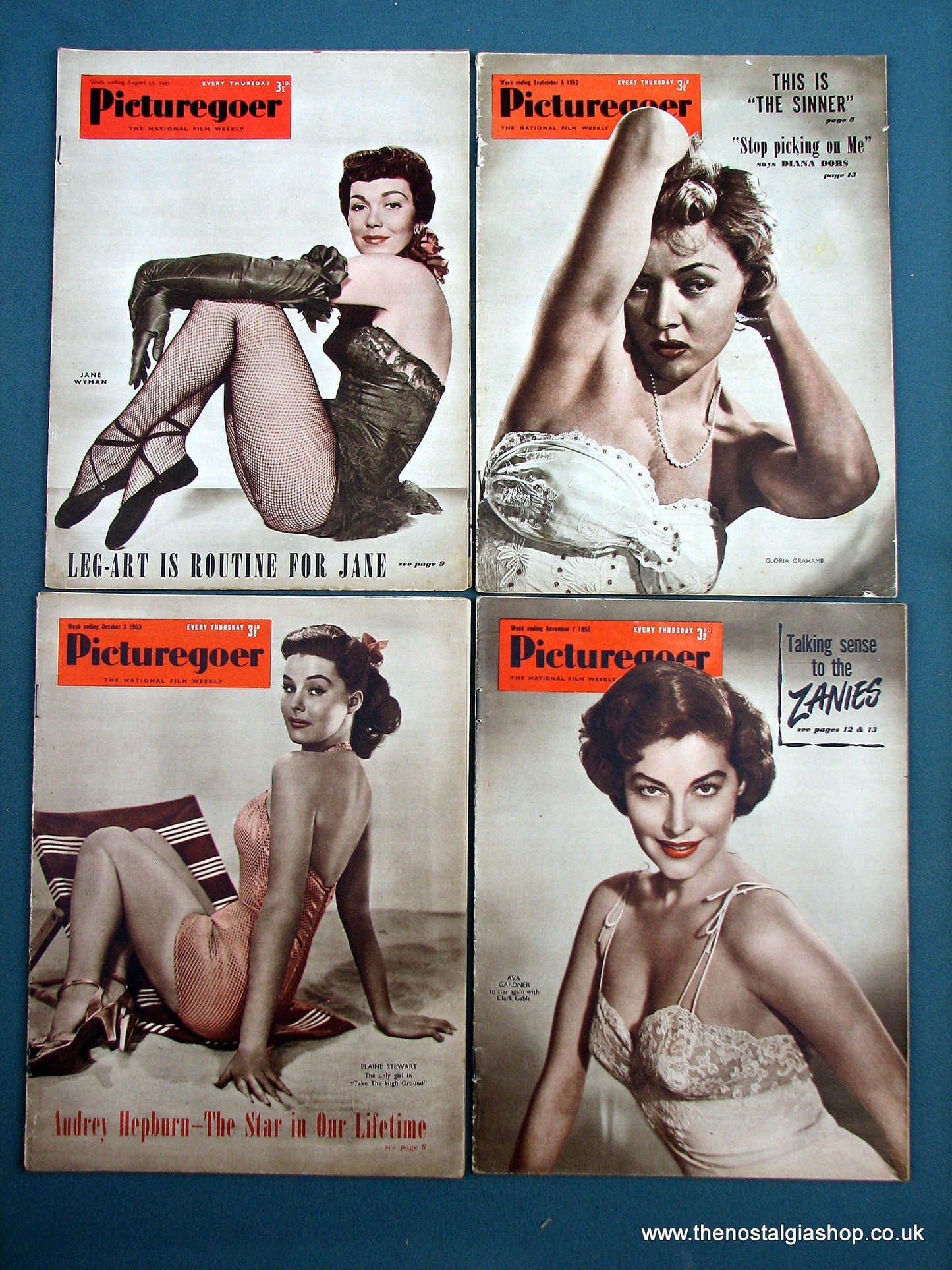Picturegoer Magazine. Lot of 4 From 1952/53. (M197)