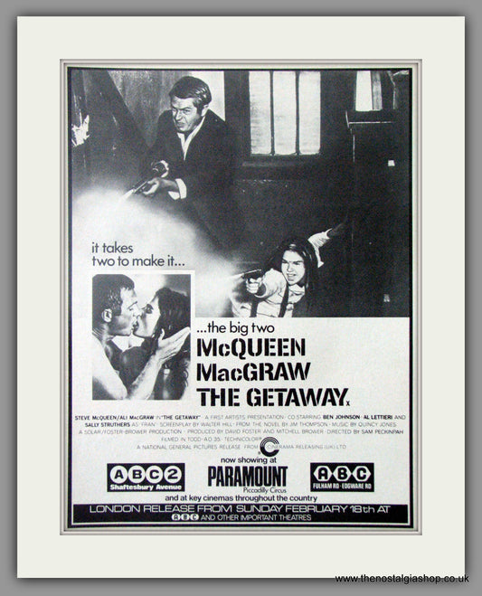 Getaway (The). Original Advert 1973 (ref AD50799)