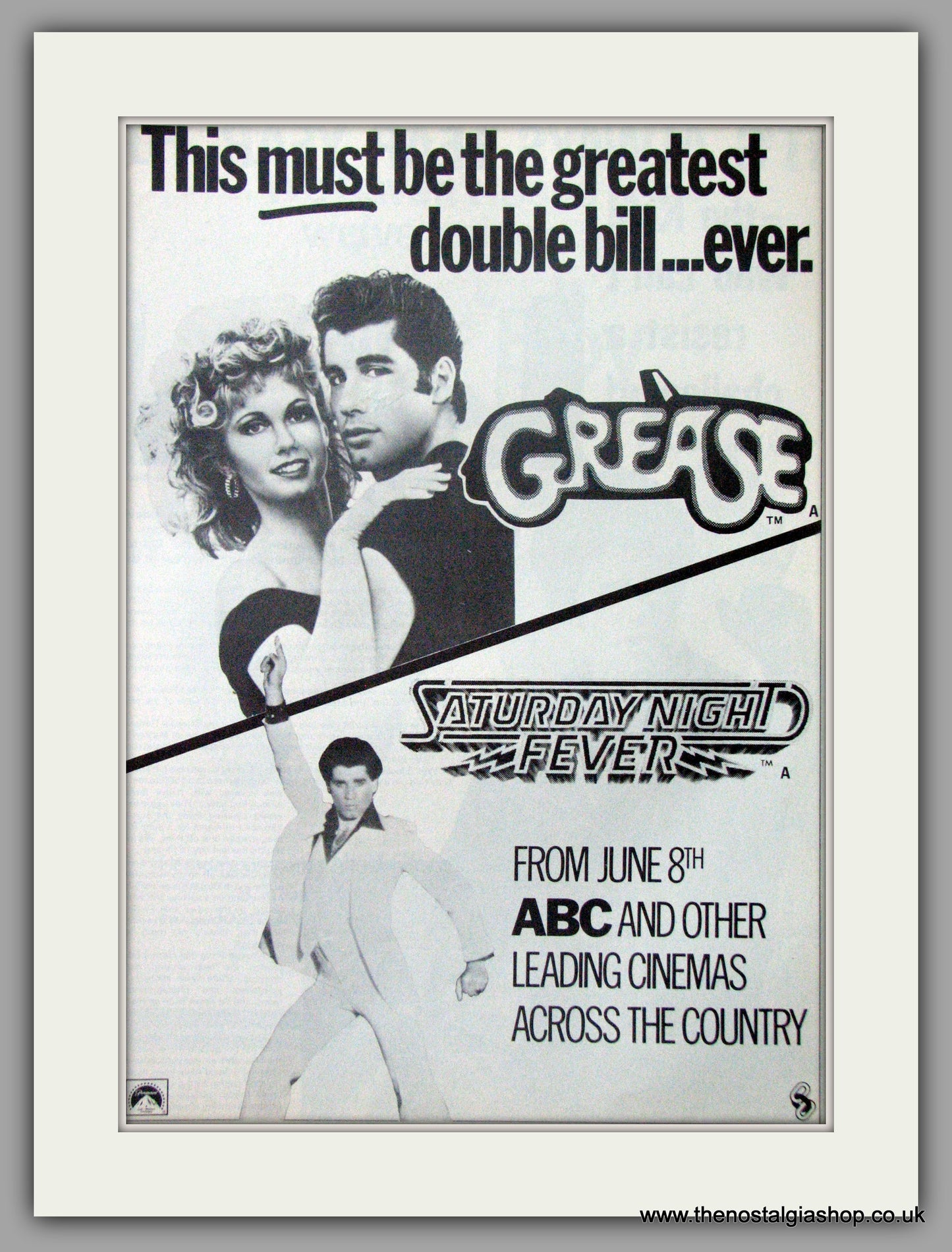 Grease-Saturday Night Fever. Original Advert 1980 (ref AD50806)