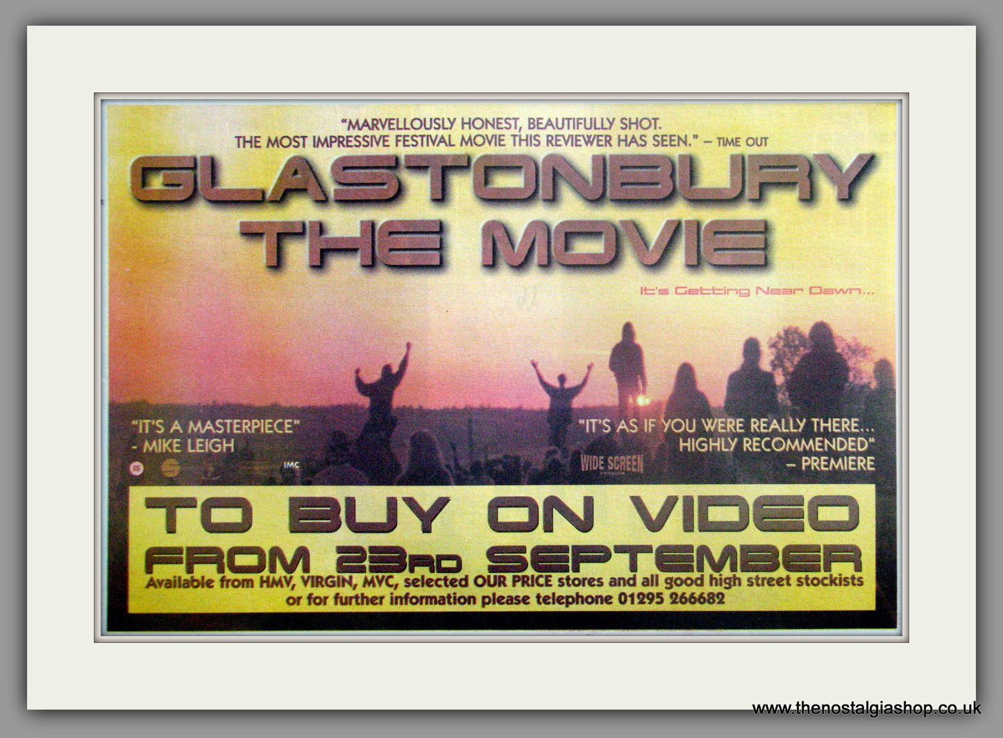 Glastonbury The Movie. Original Advert 1996 (ref AD50816)
