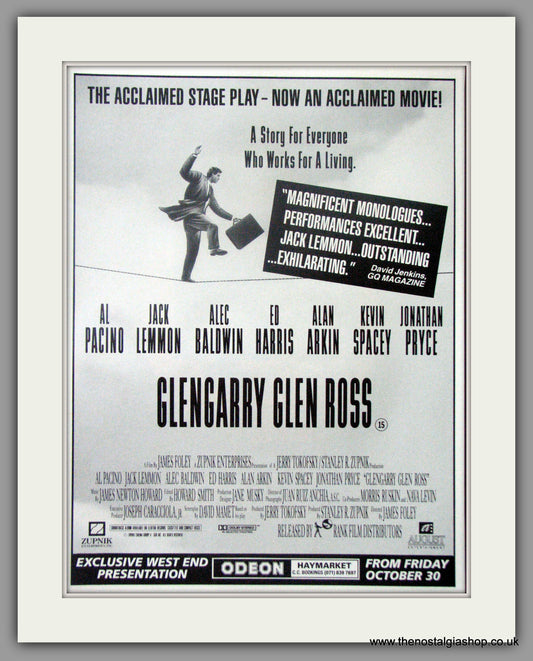 Glengarry Glen Ross. Original Advert 1992 (ref AD50818)