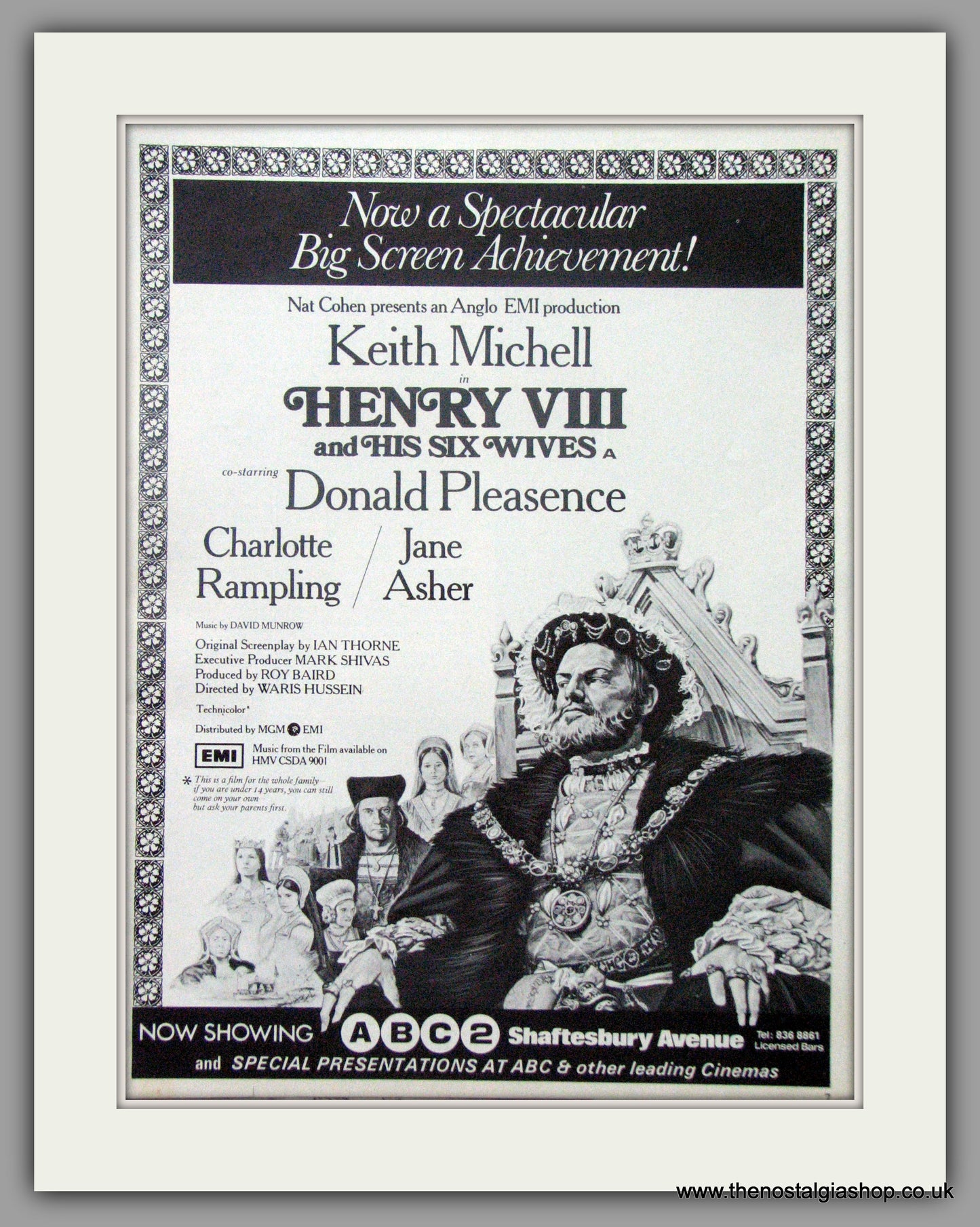 Henry VIII And His Six Wives. Vintage Advert 1972 (ref AD50857)