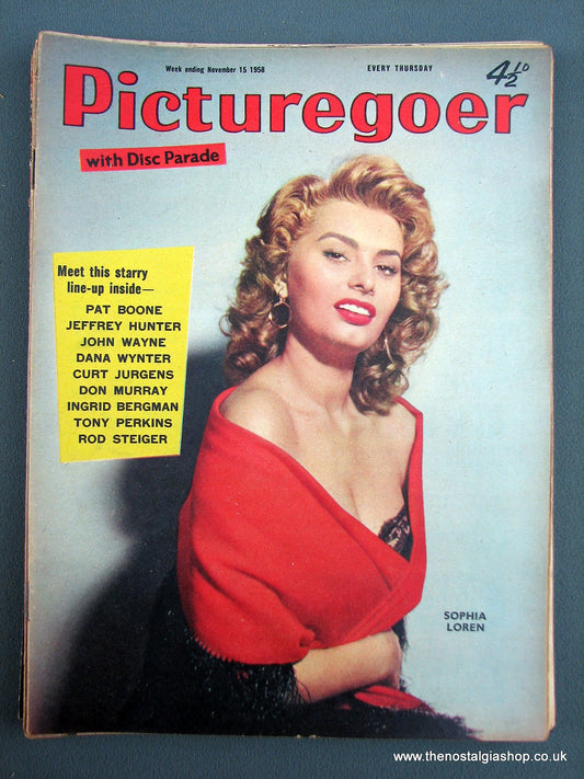 Sophia Loren. Picturegoer Magazine. Nov 1958. (M217)
