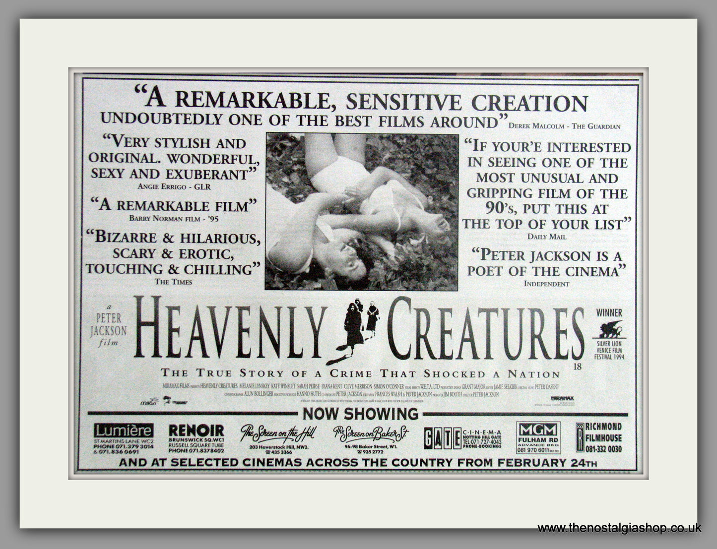 Heavenly Creatures. Vintage Advert 1995  (ref AD50861)