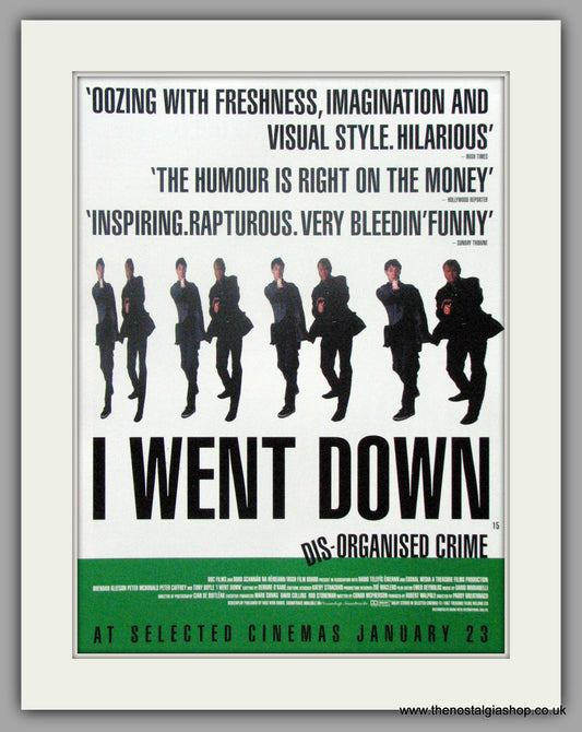 I Went Down. Vintage Advert 1998  (ref AD50873)
