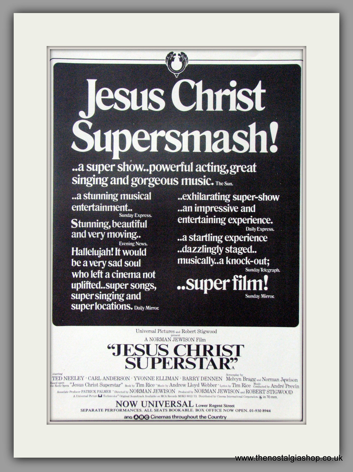Jesus Christ Superstar. Original Advert 1973 (ref AD50942)