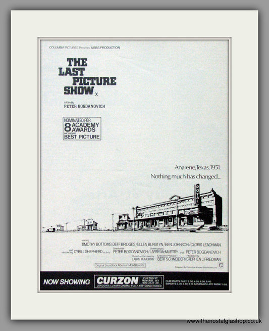The Last Picture Show. Original Advert 1972 (ref AD50950a)