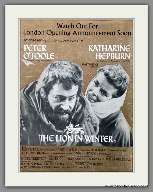 Lion In Winter (The). Original Advert 1968 (ref AD50957)