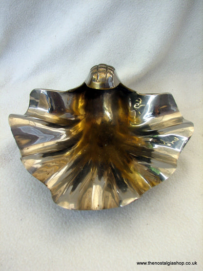 Shell Ash Tray. Pewter?. (ref Nos042)
