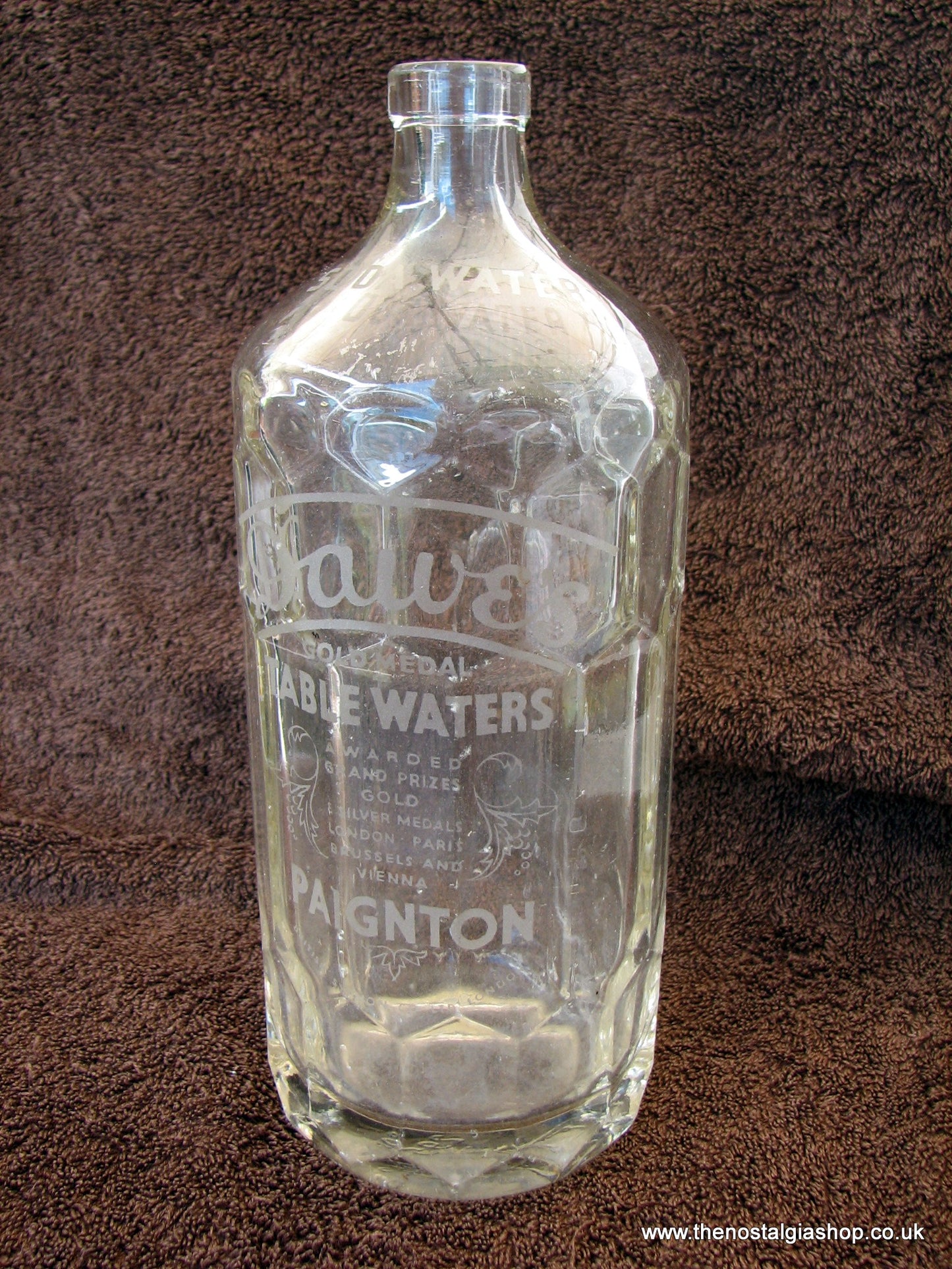 Glass Soda Water Bottle. Dawes Table Waters, Paignton. (ref Nos125)