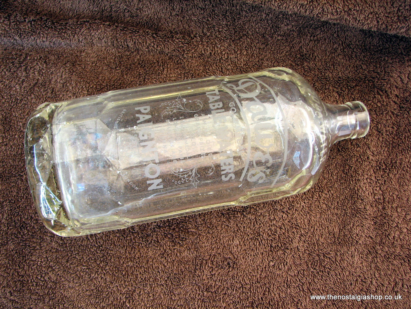 Glass Soda Water Bottle. Dawes Table Waters, Paignton. (ref Nos125)