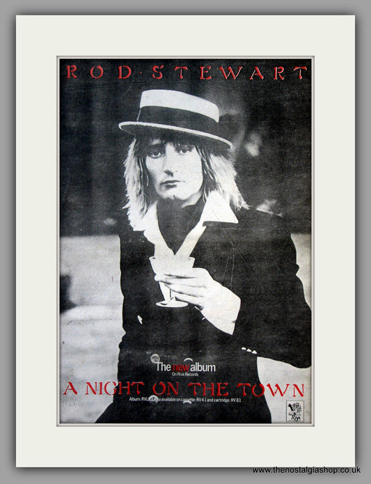 Rod Stewart. A Night On The Town. Vintage Advert 1976 (ref AD11185)