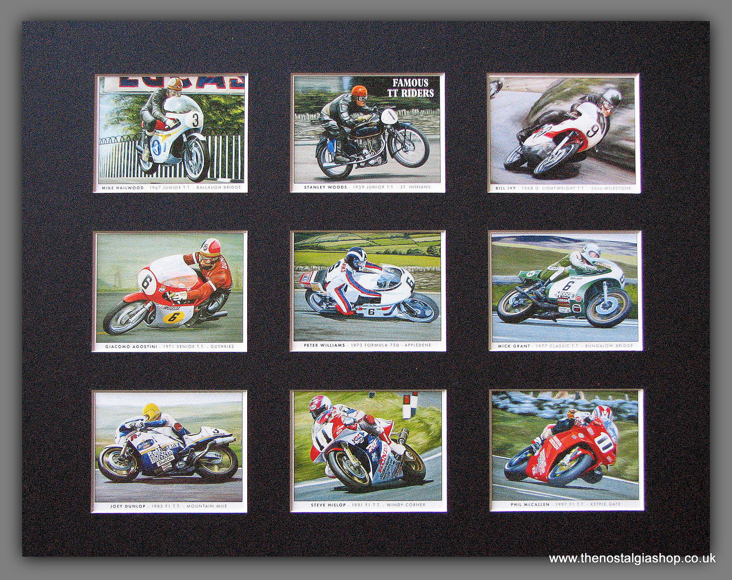 Famous TT Riders. Mounted Card Set.