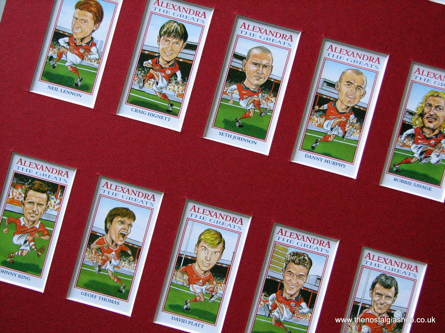 Crewe Alexandra, The Greats. Mounted Football Card Set