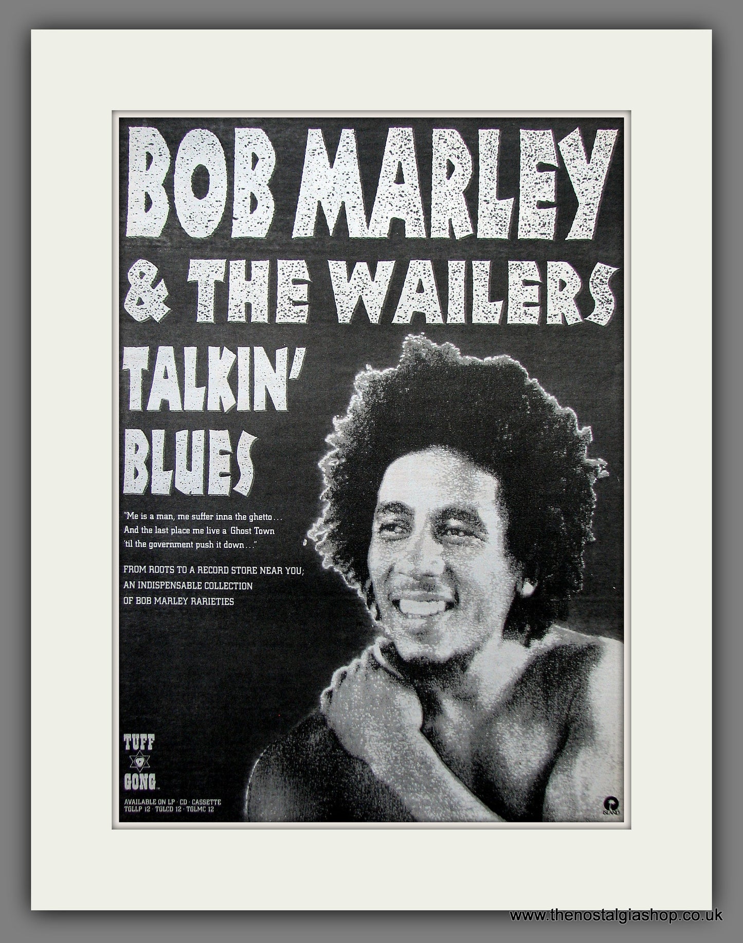 Bob Marley and The Wailers. Talkin' Blues. Original Vintage Advert 1991 (ref AD13160)