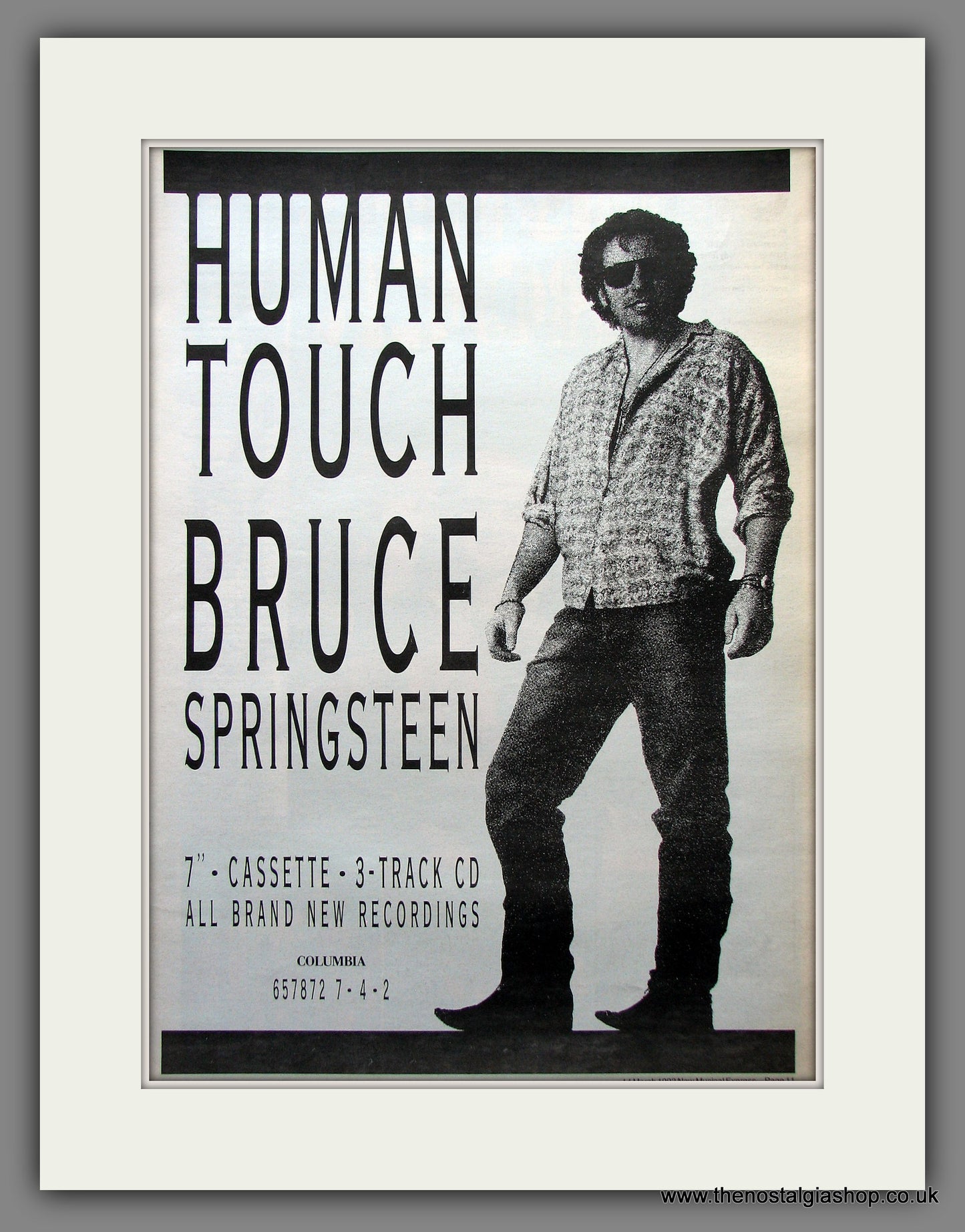 Bruce Springsteen. Human Touch. Original Vintage Advert 1992 (ref AD13164)