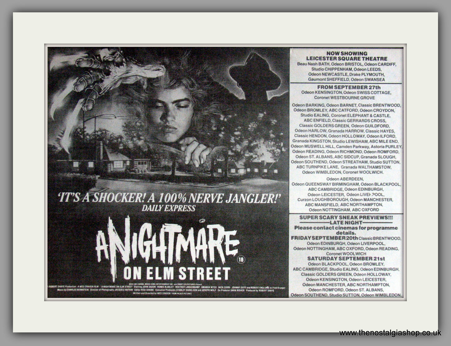 A Nightmare On Elm Street. Vintage Advert 1985 (ref AD51259)