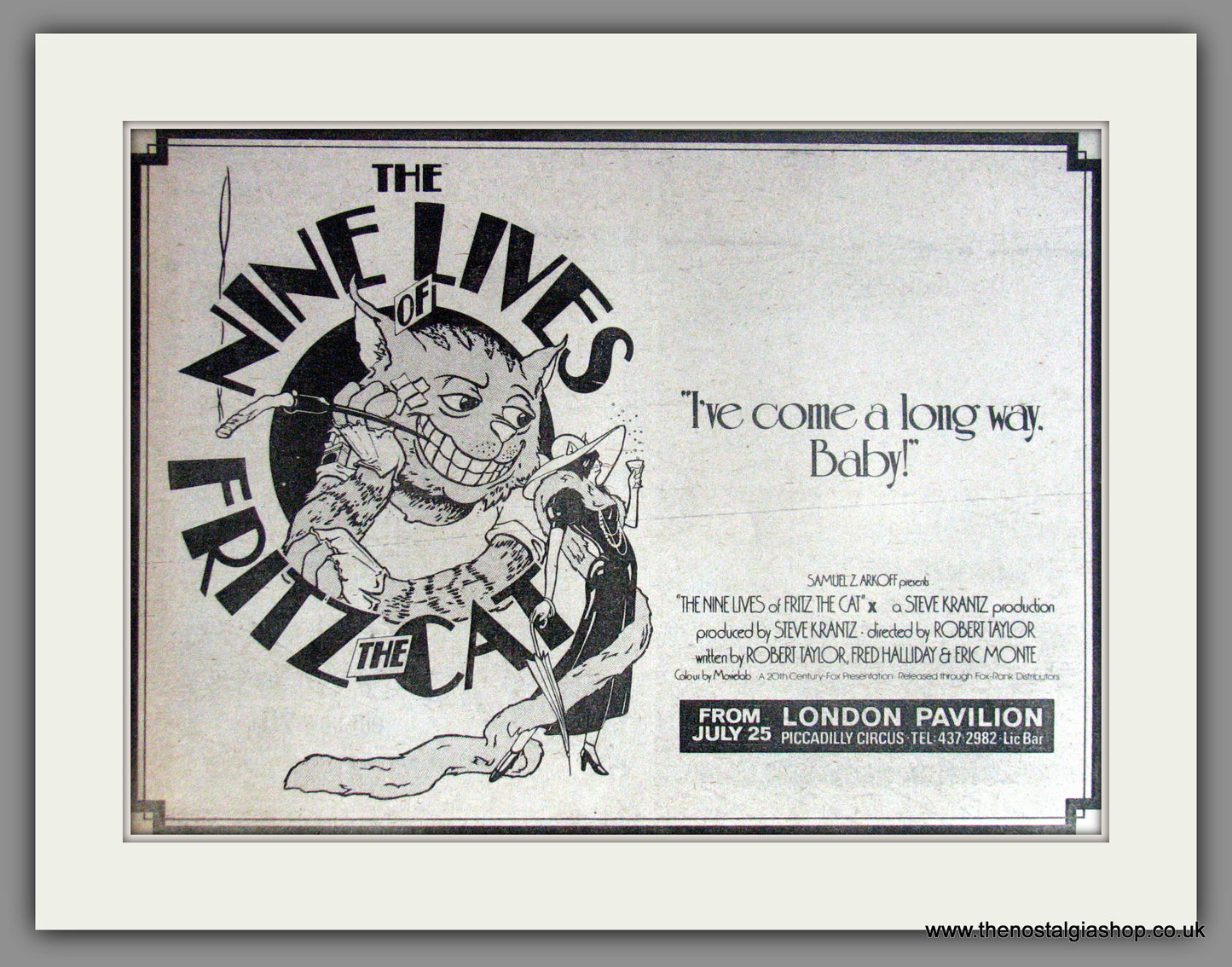 Nine Lives Of Fritz The Cat (The). Vintage Advert 1974 (ref AD51270)