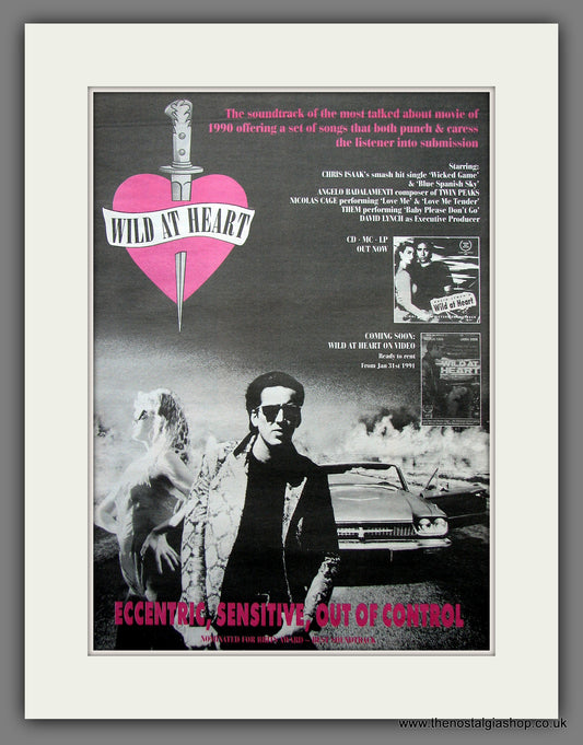 Wild At Heart. Soundtrack. Vintage Advert 1990 (ref AD13195)