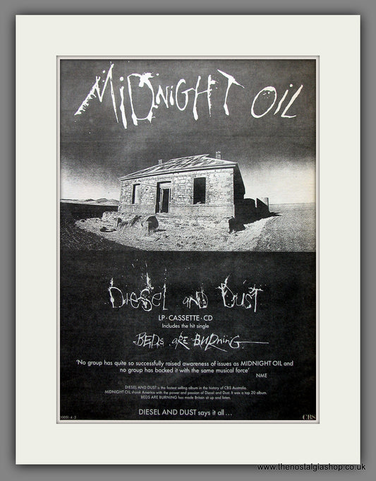 Midnight Oil. Diesel And Dust. Original Vintage Advert 1989 (ref AD13190)