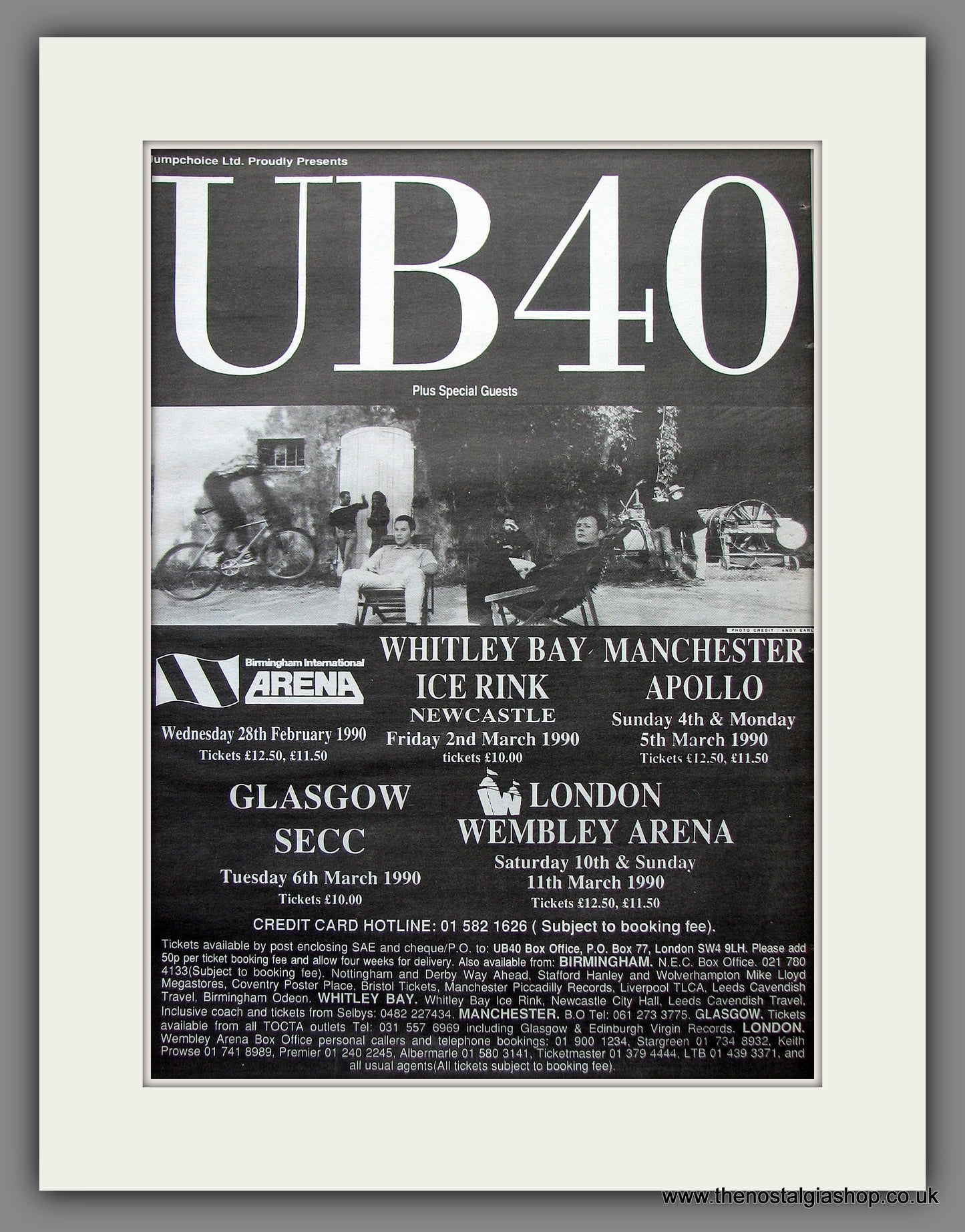UB40 UK Tour '89. Original Vintage Advert 1989 (ref AD13191)