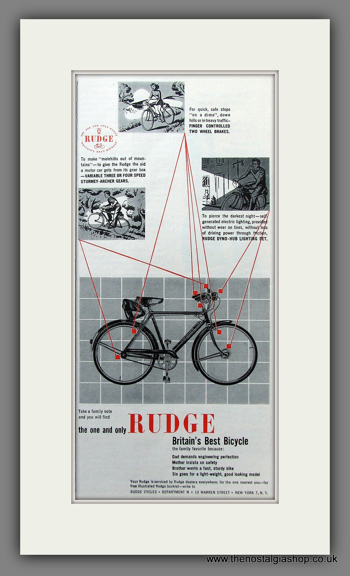 Rudge Bicycles. Original Advert 1948 (ref AD55724)