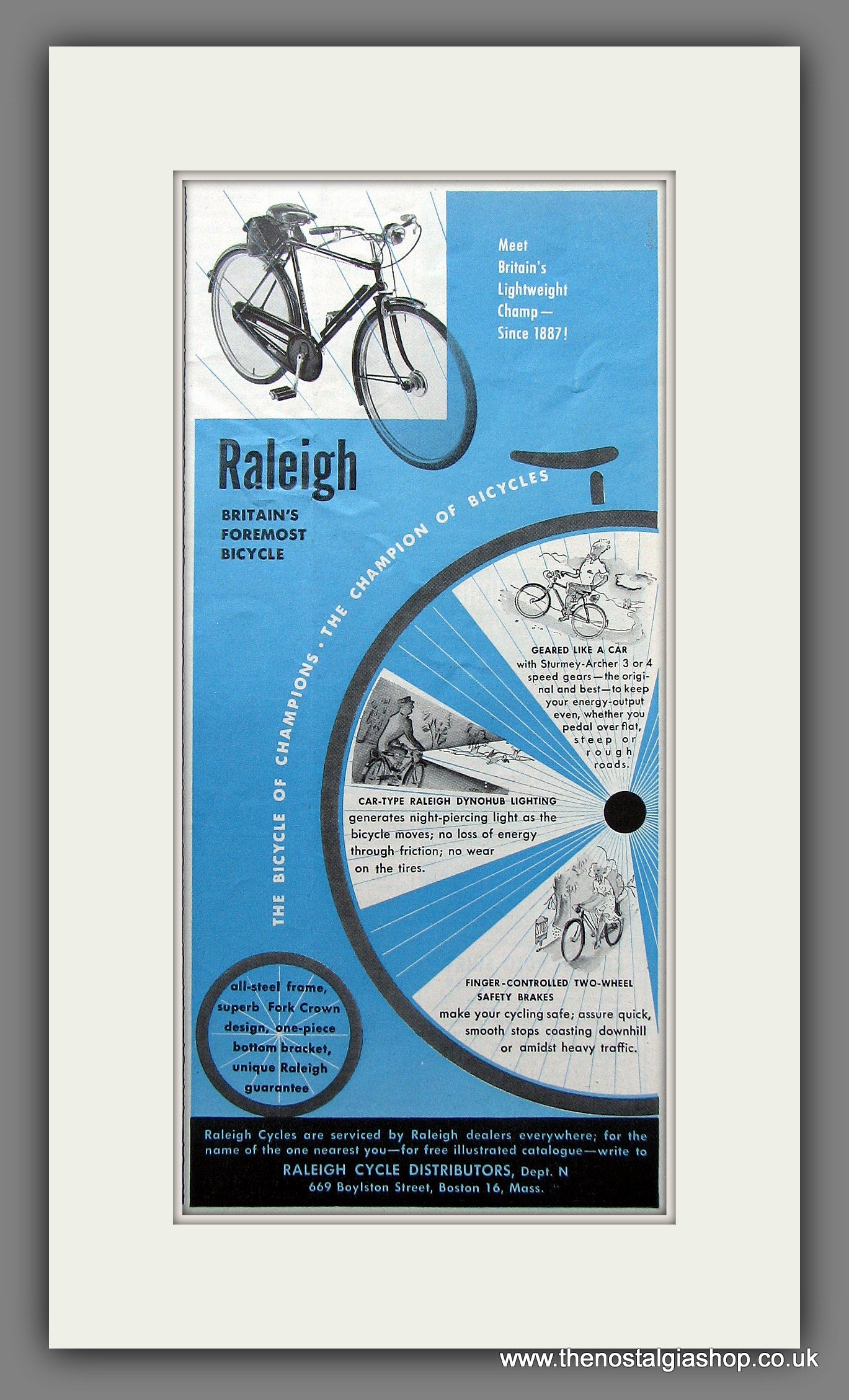 Raleigh Bicycles. Original Advert 1949 (ref AD55726)