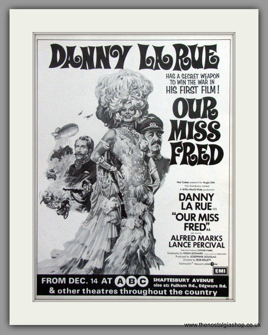Our Miss Fred. Danny La Rue. Vintage Advert 1973 (ref AD51292)