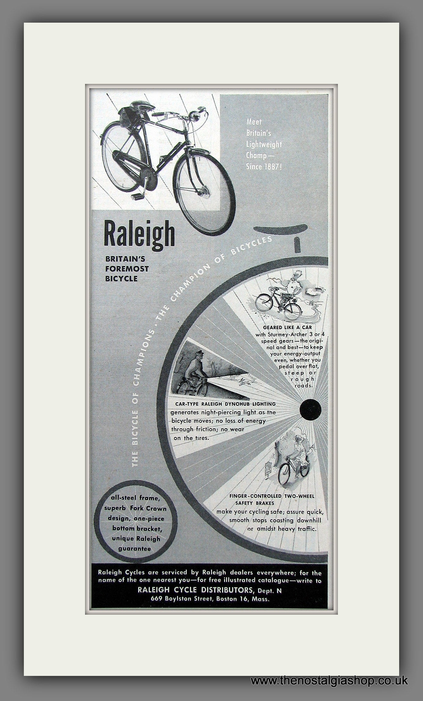 Raleigh Bicycles. Original Advert 1949 (ref AD55727)