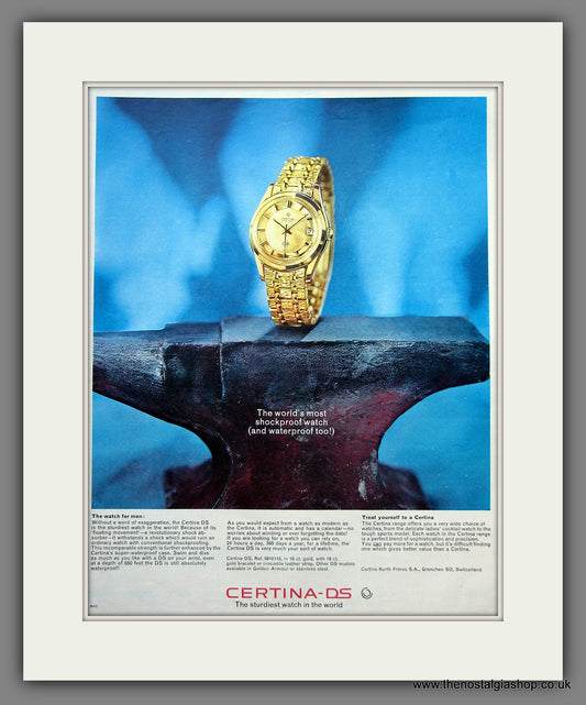 Certina-DS Watch. Original Advert 1965 (ref AD300111)