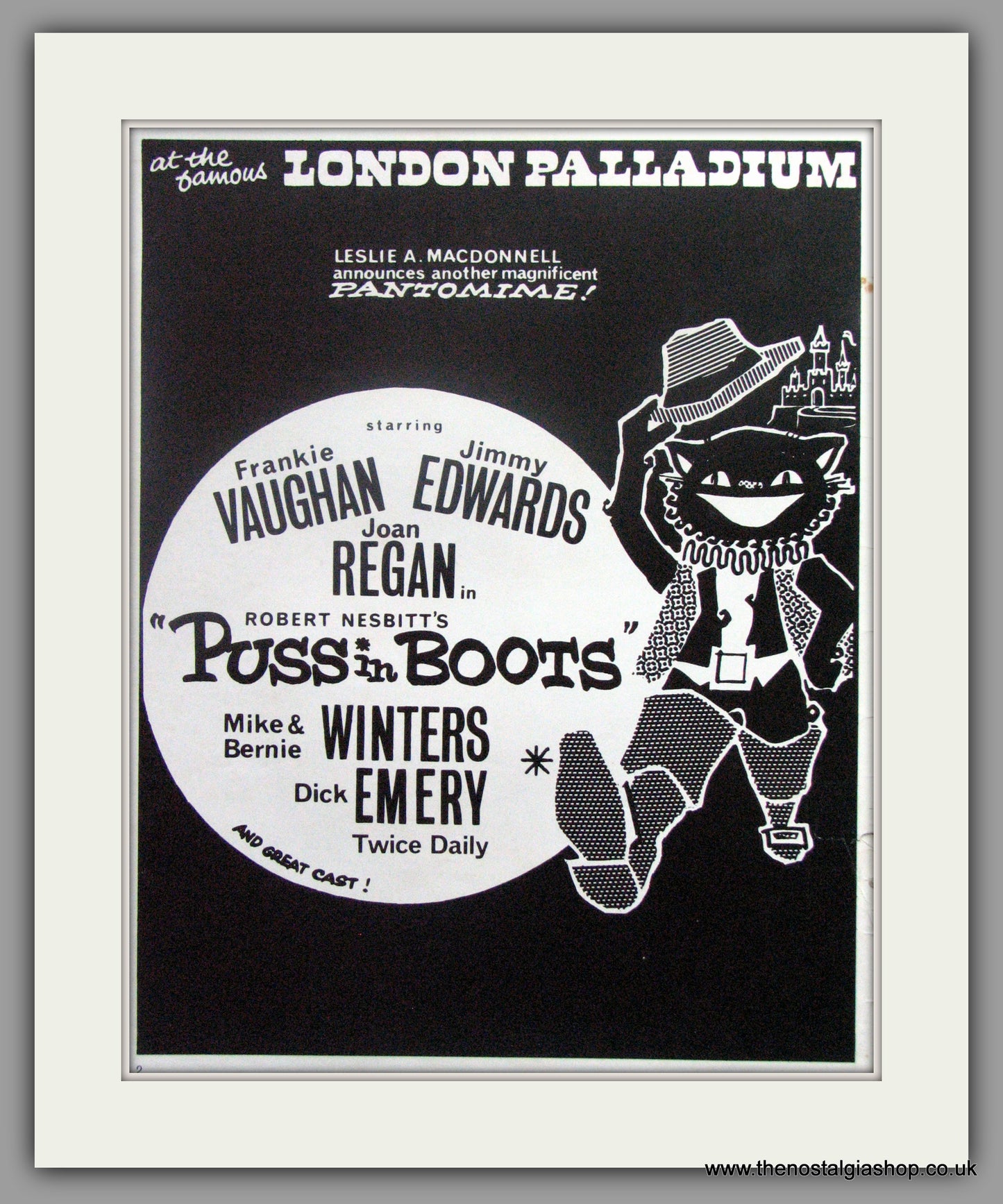Puss In Boots Pantomime. Original Advert 1963 (ref AD51392)