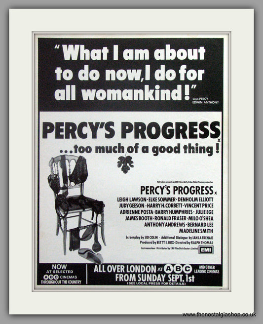 Percy's Progress. Original Advert 1974 (ref AD51394)