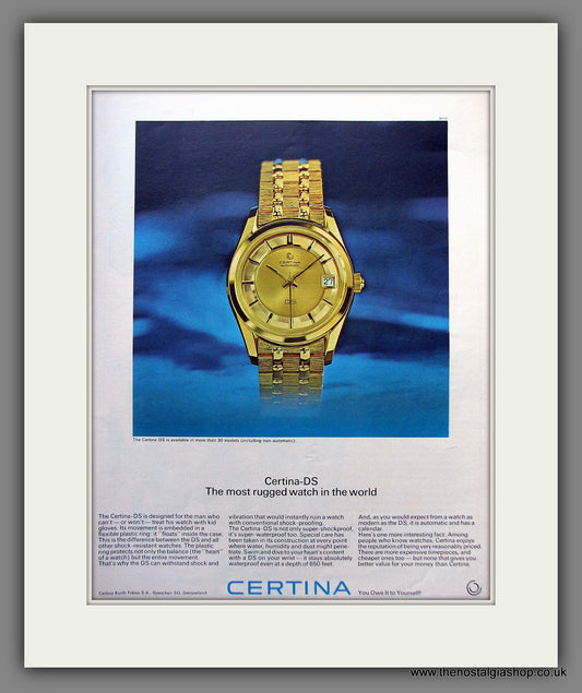 Certina DS Watch. Original Advert 1966 (ref AD300113)