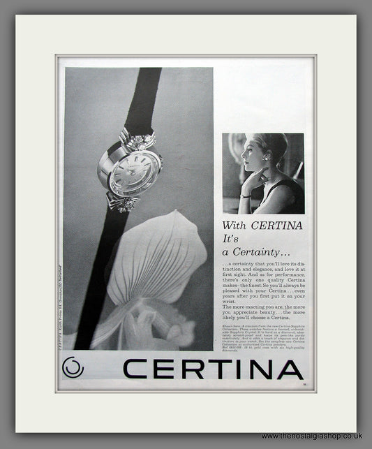 Certina Ladies Watch. Original Advert 1960 (ref AD300114)