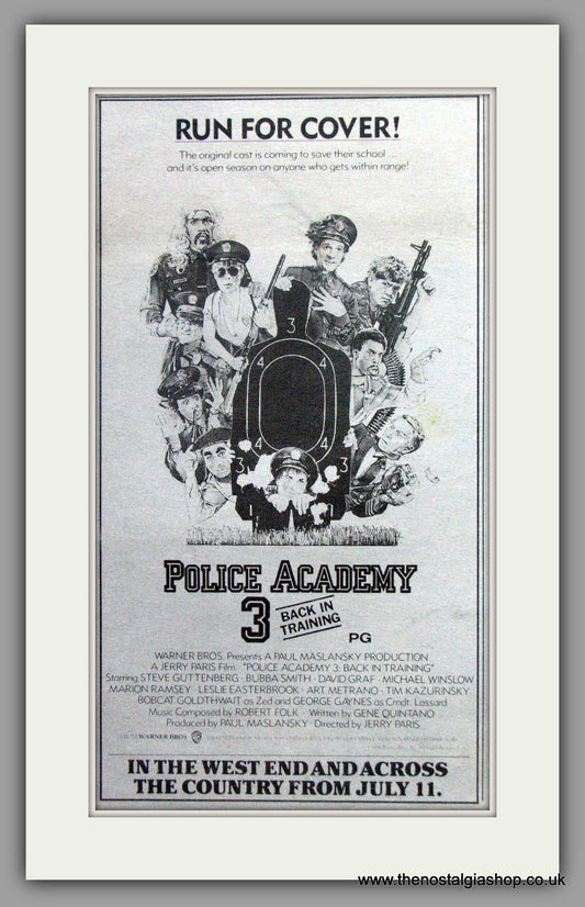 Police Academy 3. Original Advert 1986 (ref AD51410)
