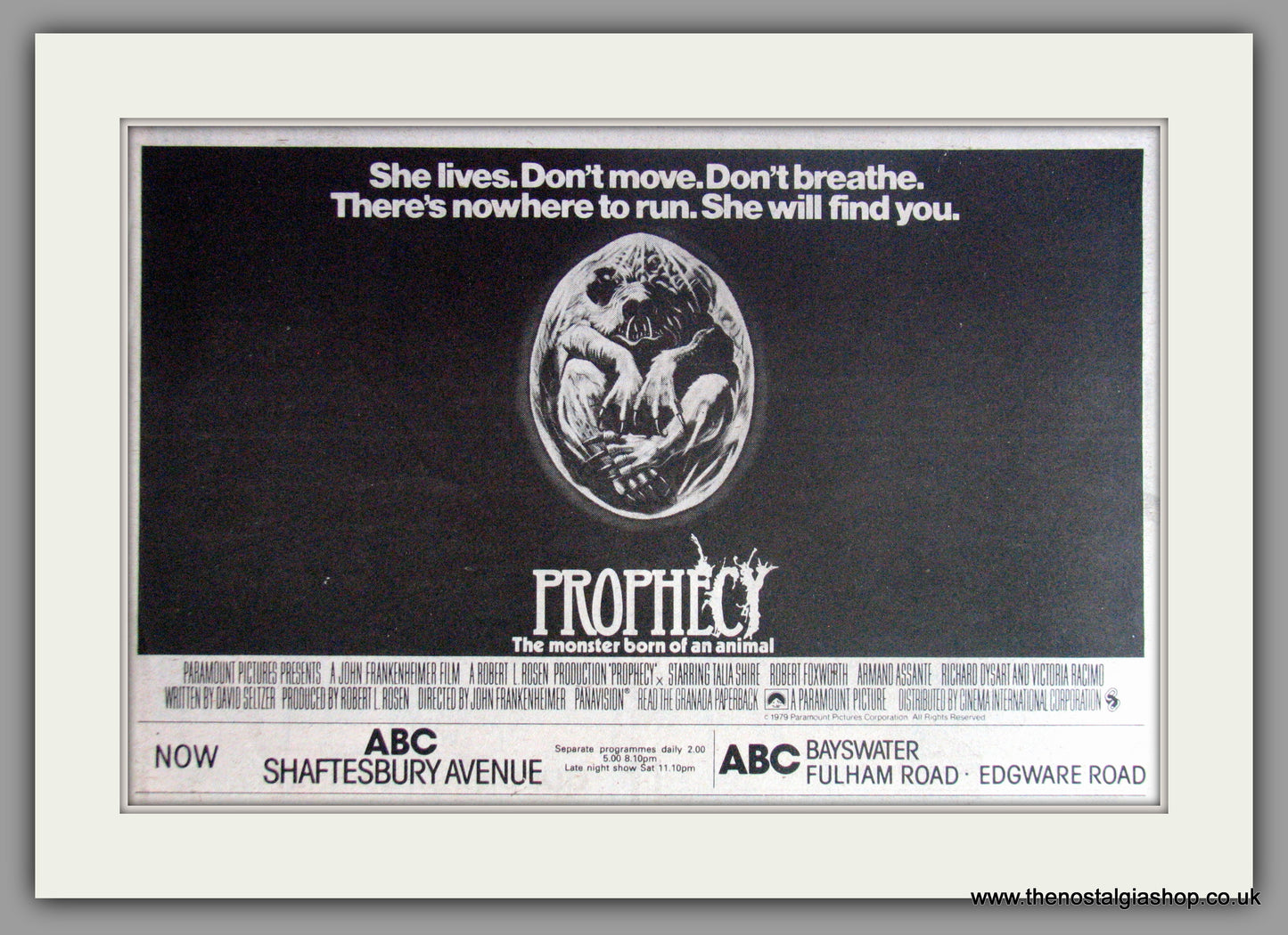 Prophecy. Original Advert 1979 (ref AD51442)