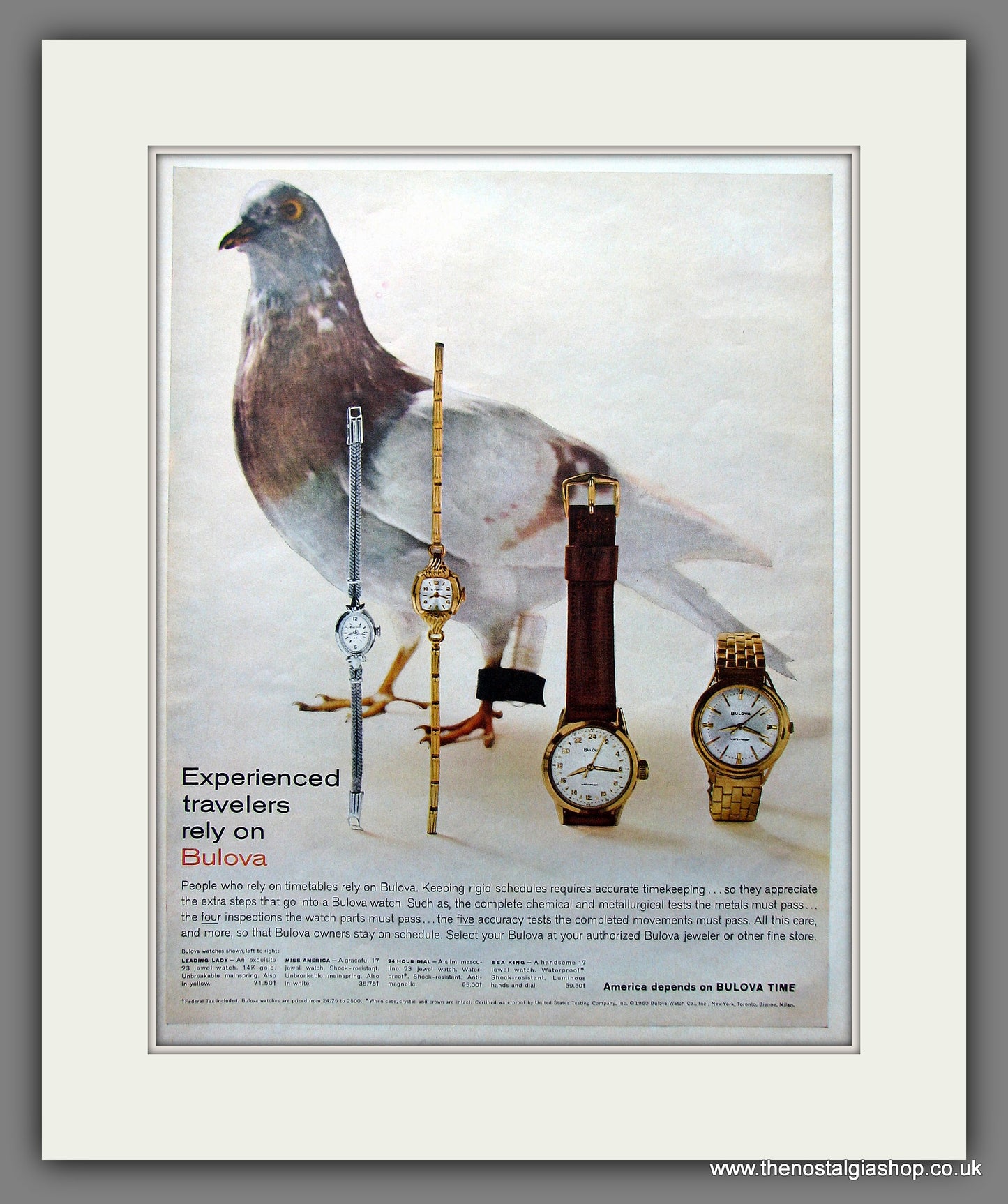 Bulova Watches.  Original Advert 1960 (ref AD300127)