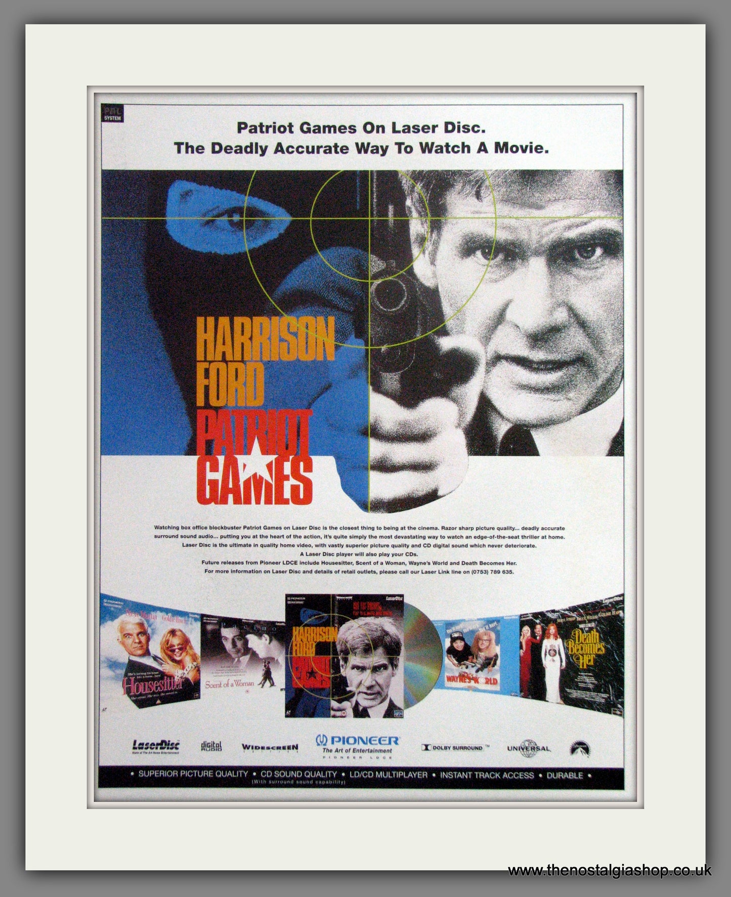 Patriot Games. Original Advert 1994 (ref AD51453)
