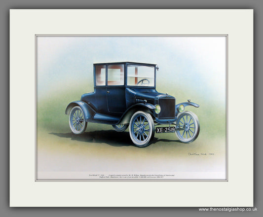 Ford Model T 1924.  Mounted Print