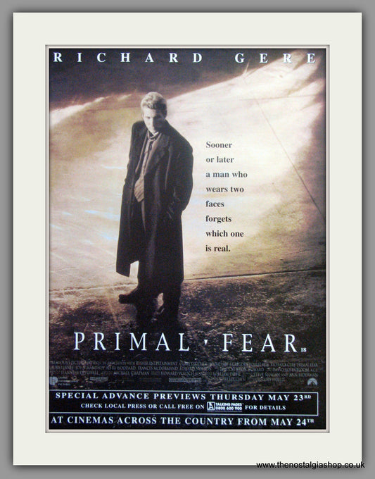 Primal Fear. Original Advert 1996 (ref AD51456)