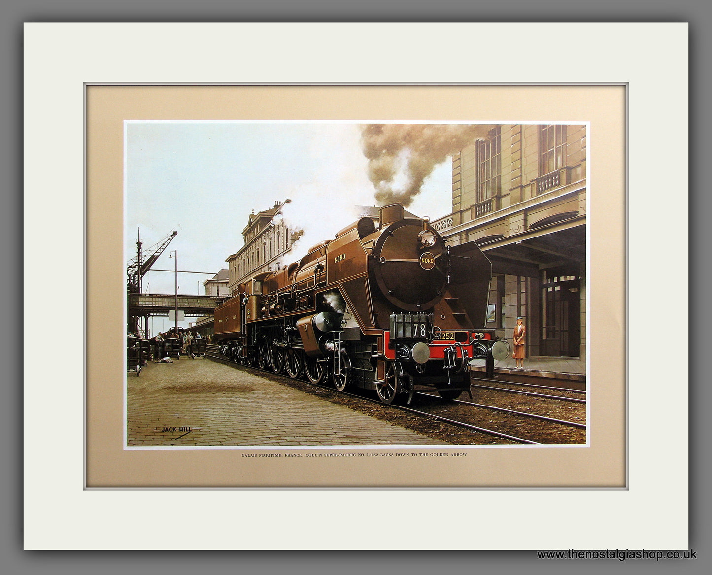 Calais Maritime, France. Collin Super-Pacific No.3-1252. Mounted Railway Print.